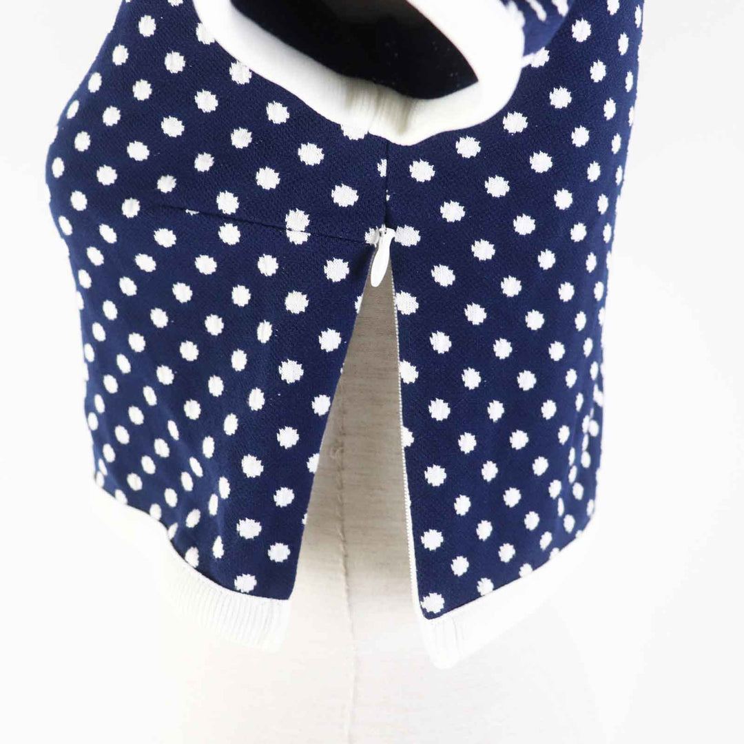 MIUMIU Short sleeve knit MJN277 Outer: 72% polyamide, Outer: 28% cotton, Part: 98% polyamide, Part: 2% elastane, Part: 100% cotton Navy white Women S Used Authentic