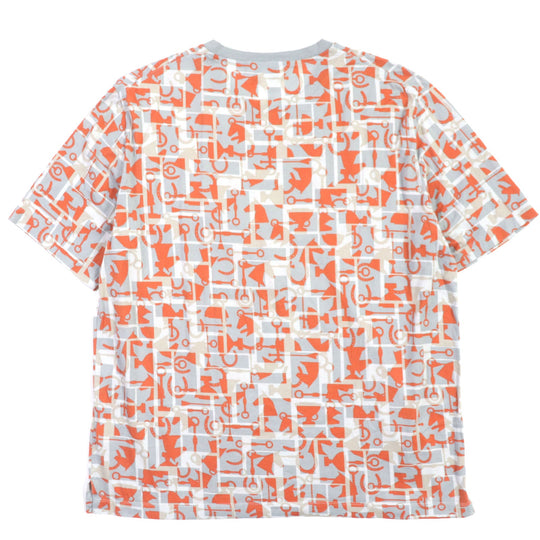 HERMES Short sleeve T-shirt Main: 100% cotton Gray orange mens XL Used Authentic