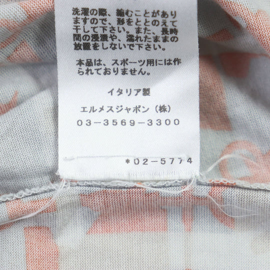 HERMES Short sleeve T-shirt Main: 100% cotton Gray orange mens XL Used Authentic