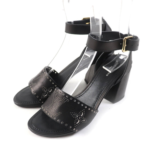 LOUIS VUITTON Sandals Main: Leather black horizon line Monogram Mahina Women 37 Used Authentic