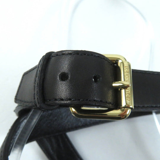 LOUIS VUITTON Sandals Main: Leather black horizon line Monogram Mahina Women 37 Used Authentic
