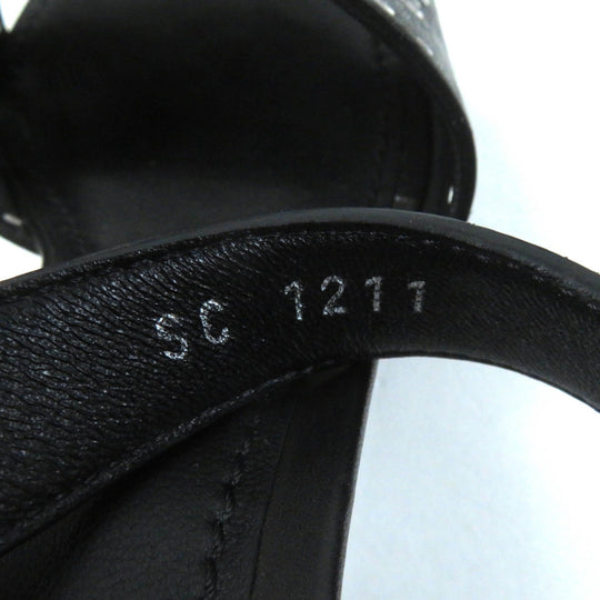 LOUIS VUITTON Sandals Main: Leather black horizon line Monogram Mahina Women 37 Used Authentic