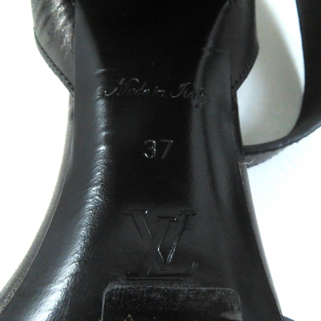 LOUIS VUITTON Sandals Main: Leather black horizon line Monogram Mahina Women 37 Used Authentic