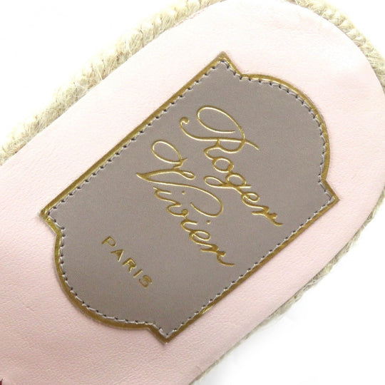 ROGERVIVIER Sandals Part: Jute, Main: Linen beige Women 36 Used Authentic