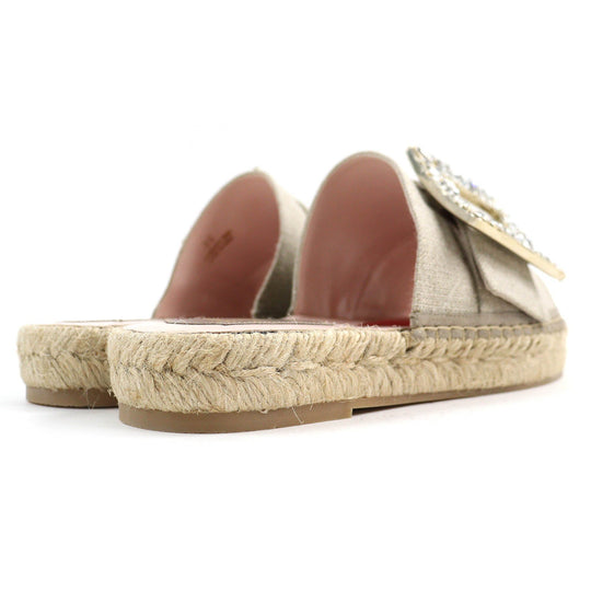 ROGERVIVIER Sandals Part: Jute, Main: Linen beige Women 36 Used Authentic