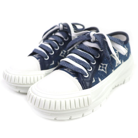 LOUIS VUITTON sneakers Main: Denim Indigo Blue White squad line Women 35 Used Authentic