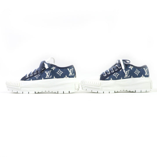 LOUIS VUITTON sneakers Main: Denim Indigo Blue White squad line Women 35 Used Authentic