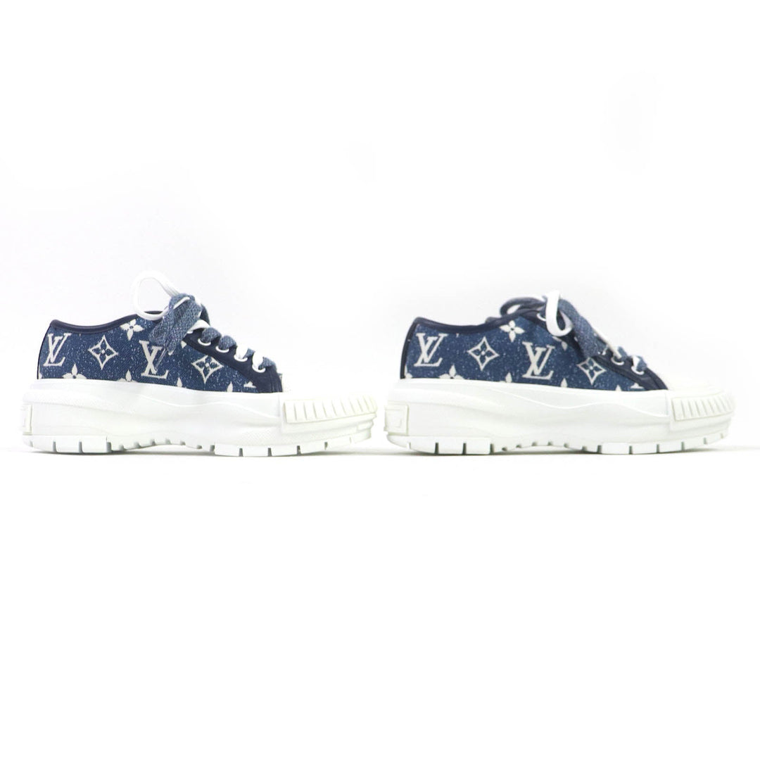 LOUIS VUITTON sneakers Main: Denim Indigo Blue White squad line Women 35 Used Authentic