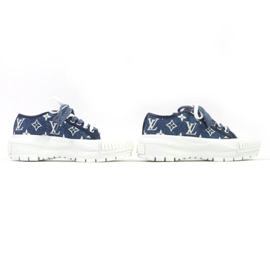 LOUIS VUITTON sneakers Main: Denim Indigo Blue White squad line Women 35 Used Authentic