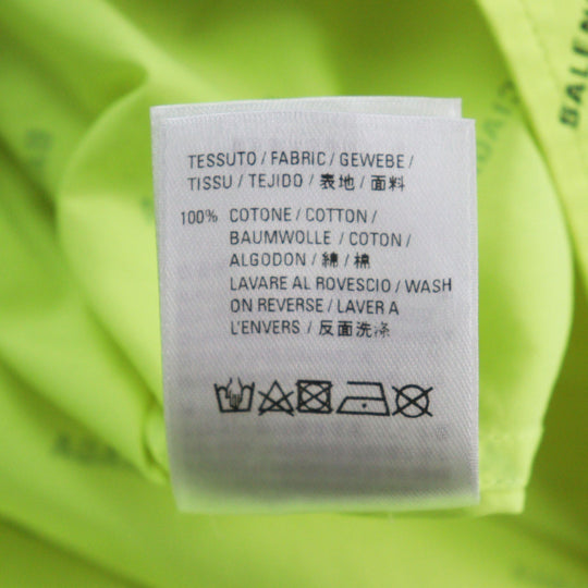 BALENCIAGA Short sleeve shirt 534332 Outer material: 100% cotton yellow All Over Logo Short Sleeve Shirt mens 38 Used Authentic