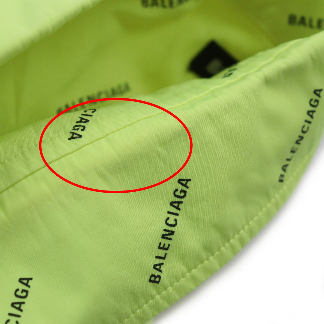 BALENCIAGA Short sleeve shirt 534332 Outer material: 100% cotton yellow All Over Logo Short Sleeve Shirt mens 38 Used Authentic