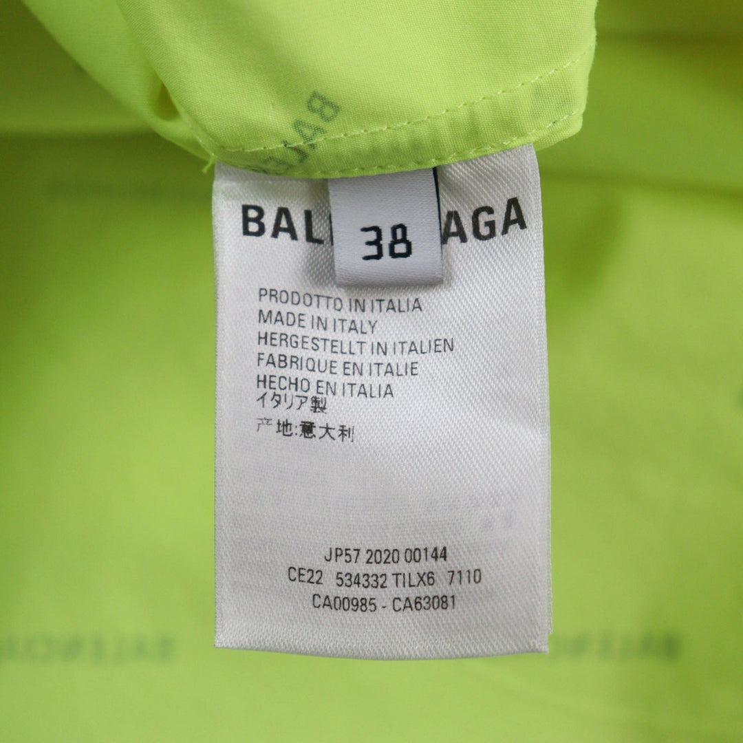 BALENCIAGA Short sleeve shirt 534332 Outer material: 100% cotton yellow All Over Logo Short Sleeve Shirt mens 38 Used Authentic