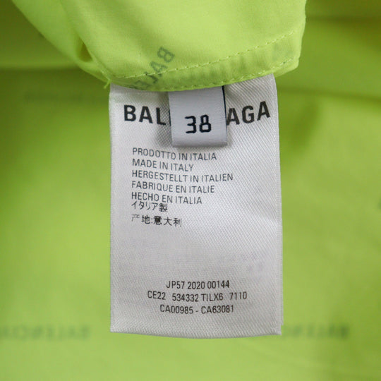 BALENCIAGA Short sleeve shirt 534332 Outer material: 100% cotton yellow All Over Logo Short Sleeve Shirt mens 38 Used Authentic