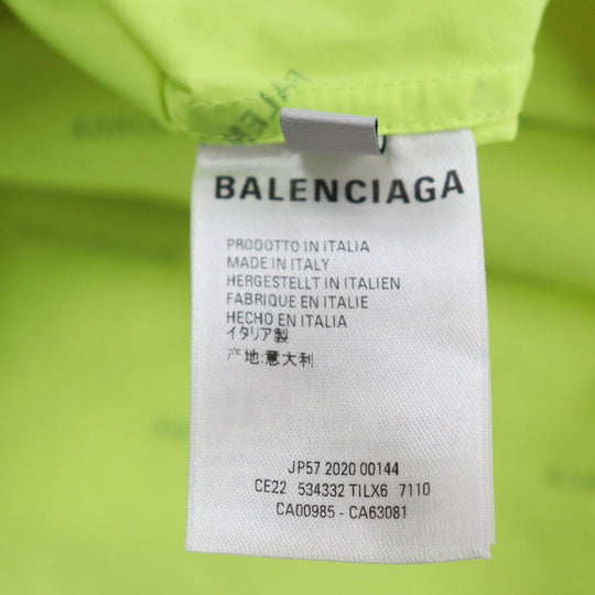 BALENCIAGA Short sleeve shirt 534332 Outer material: 100% cotton yellow All Over Logo Short Sleeve Shirt mens 38 Used Authentic