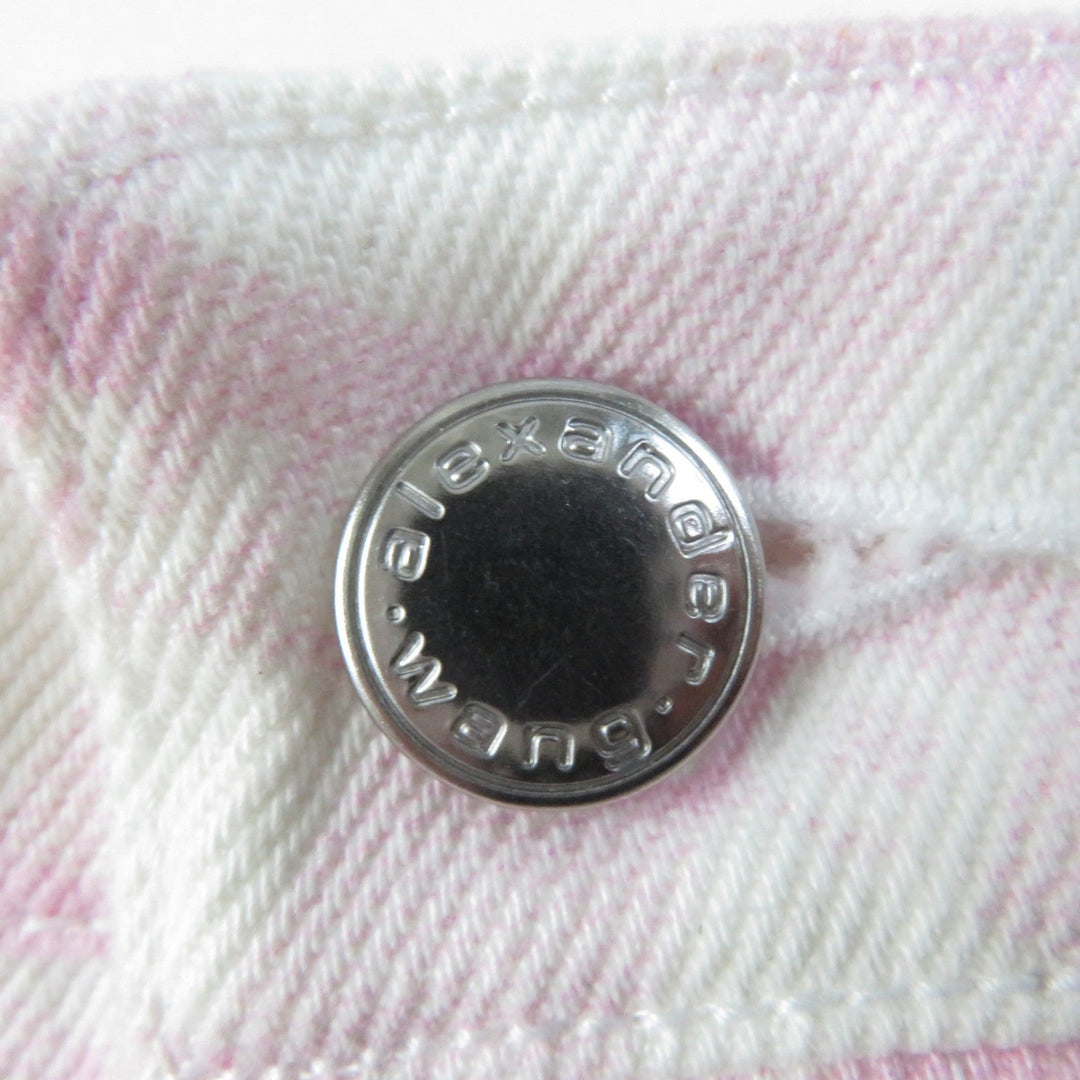 Alexander Wang Shorts 4DC2214939 Main: 100% cotton pink BITE SHOAT denim fade check Women 26 Used Authentic
