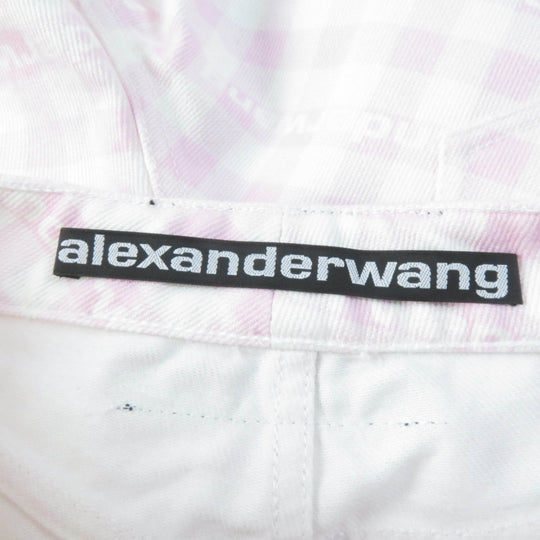 Alexander Wang Shorts 4DC2214939 Main: 100% cotton pink BITE SHOAT denim fade check Women 26 Used Authentic