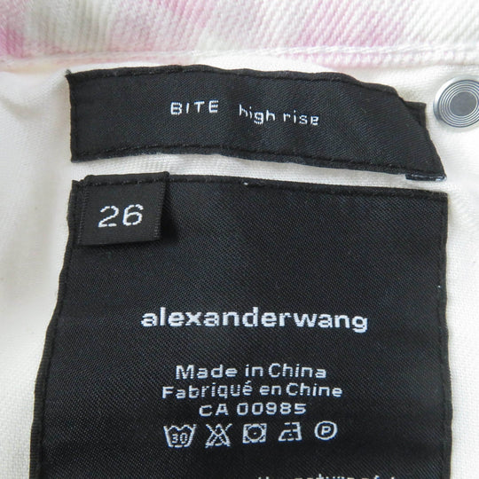 Alexander Wang Shorts 4DC2214939 Main: 100% cotton pink BITE SHOAT denim fade check Women 26 Used Authentic