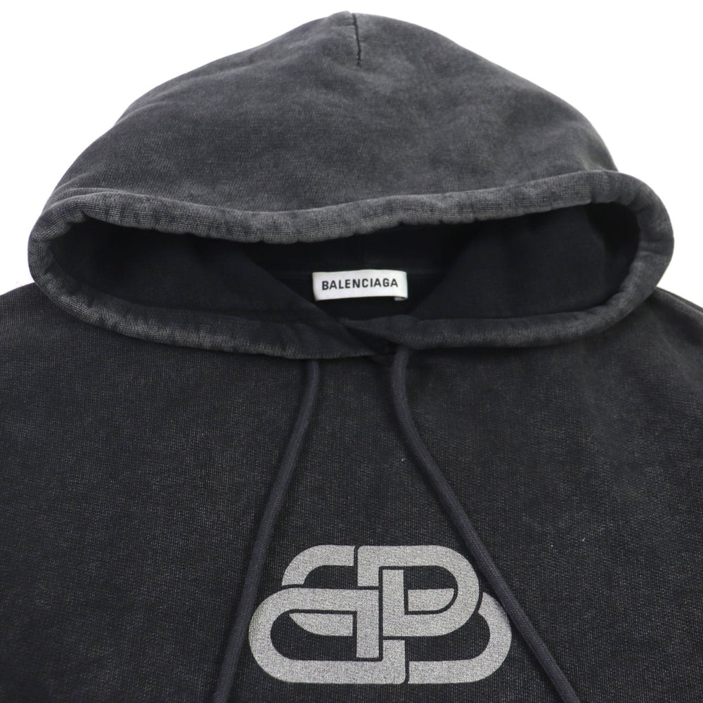 BALENCIAGA Hoodie 578135 Main: 100% cotton black mens XS Used Authentic