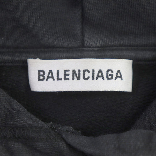 BALENCIAGA Hoodie 578135 Main: 100% cotton black mens XS Used Authentic
