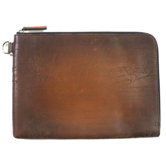 Berluti Clutch bag Main: Scritto leather CACAO INTENSO Nino GM mens Used Authentic