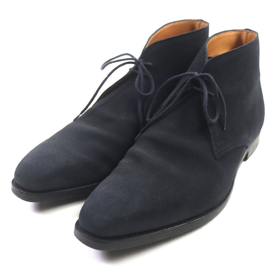 CROCKETT&JONES Ankle boots Main: Suede leather Navy TETBURT Tetbury mens 7 1/2 E Used Authentic