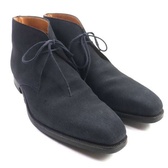 CROCKETT&JONES Ankle boots Main: Suede leather Navy TETBURT Tetbury mens 7 1/2 E Used Authentic