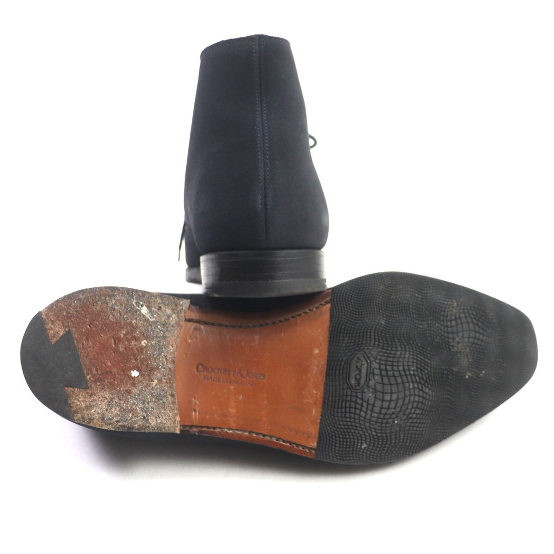 CROCKETT&JONES Ankle boots Main: Suede leather Navy TETBURT Tetbury mens 7 1/2 E Used Authentic