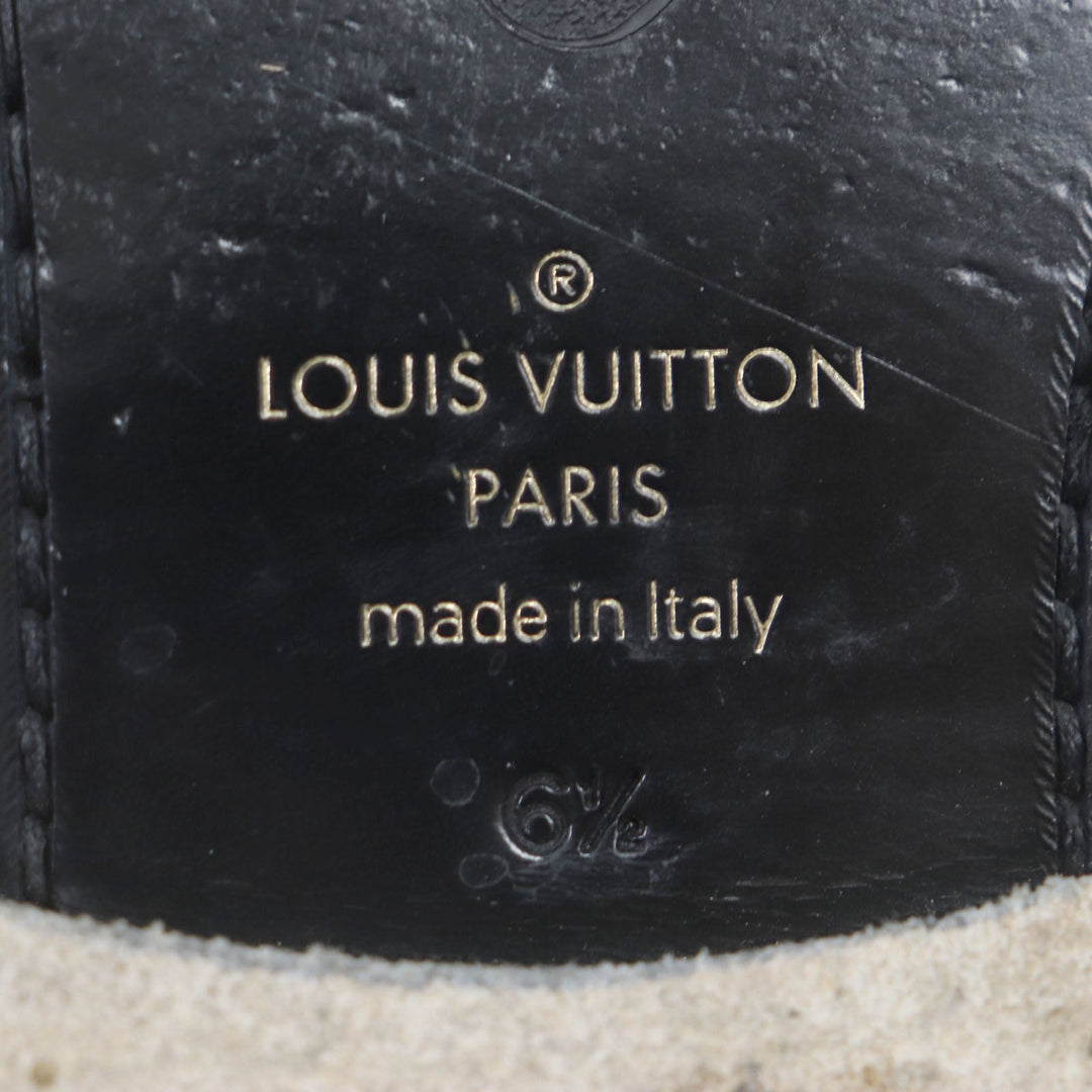 LOUIS VUITTON loafers Main: Leather black Monogram mens 6 1/2 Used Authentic
