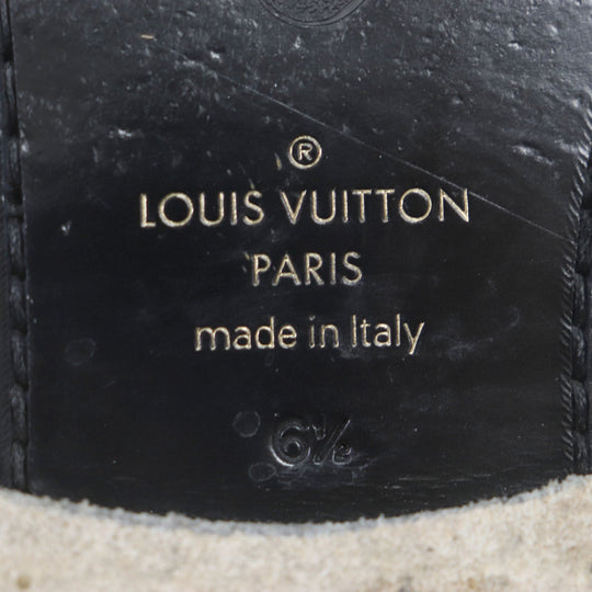 LOUIS VUITTON loafers Main: Leather black Monogram mens 6 1/2 Used Authentic