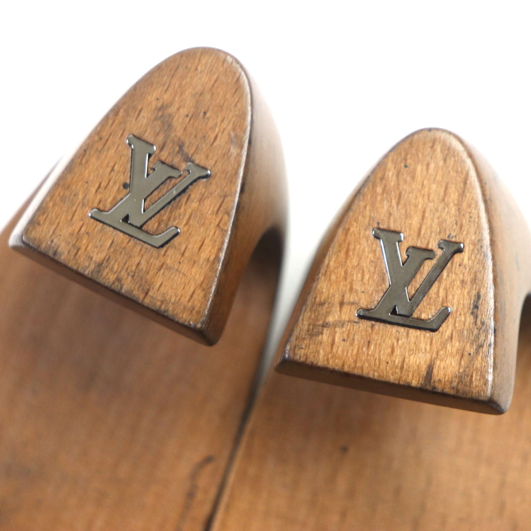 LOUIS VUITTON loafers Main: Leather black Monogram mens 6 1/2 Used Authentic