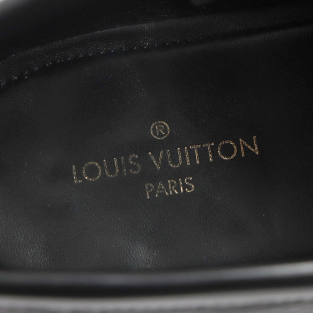 LOUIS VUITTON loafers Main: Leather black Monogram mens 6 1/2 Used Authentic