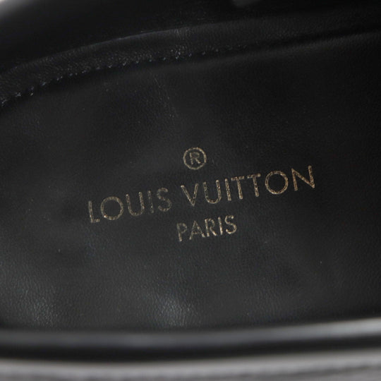 LOUIS VUITTON loafers Main: Leather black Monogram mens 6 1/2 Used Authentic