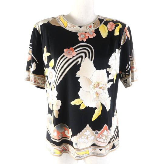 LEONARD FASHION Cut 0379125 Main: 100% cotton black multi Women L Used Authentic