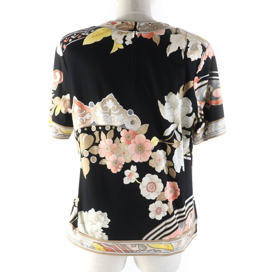 LEONARD FASHION Cut 0379125 Main: 100% cotton black multi Women L Used Authentic