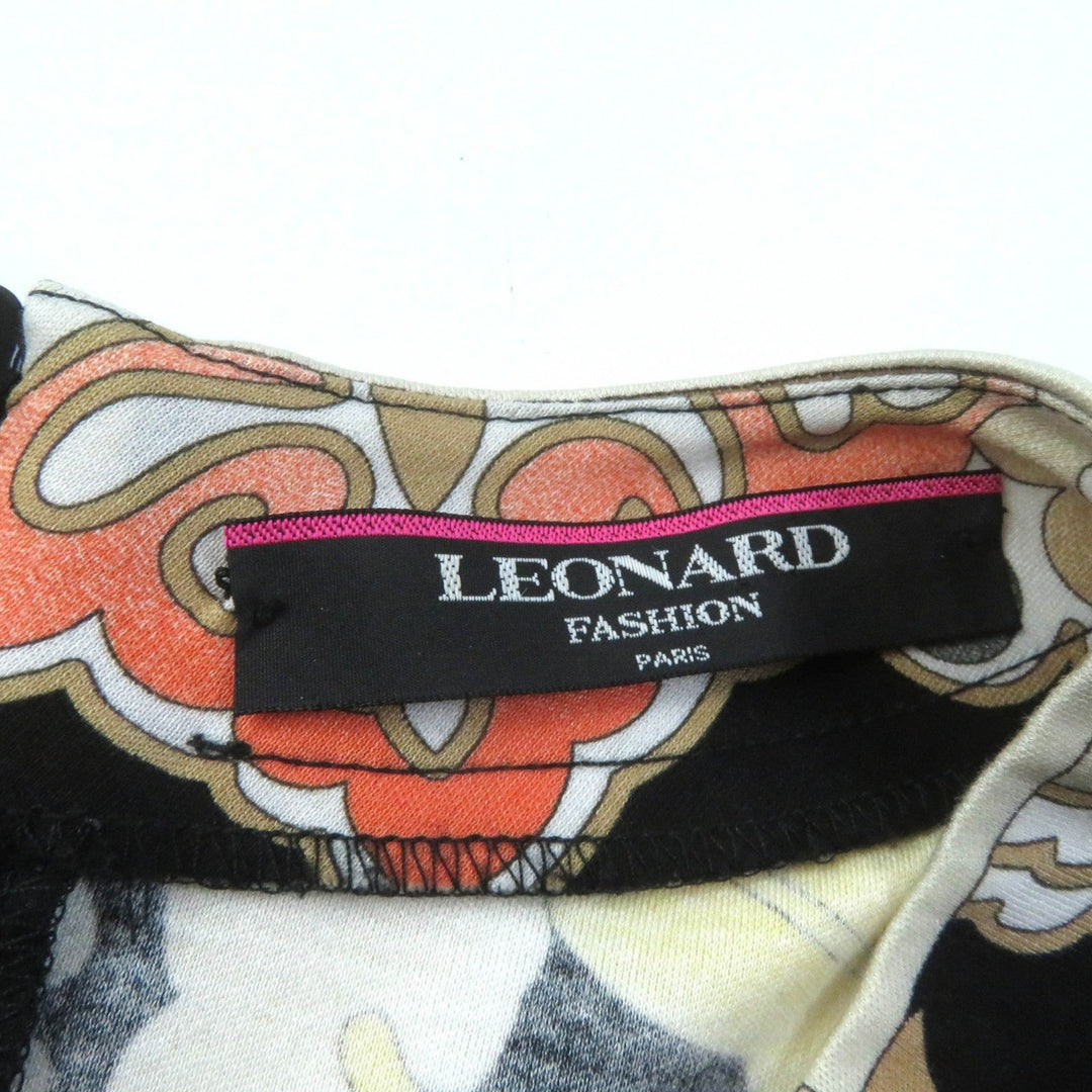 LEONARD FASHION Cut 0379125 Main: 100% cotton black multi Women L Used Authentic