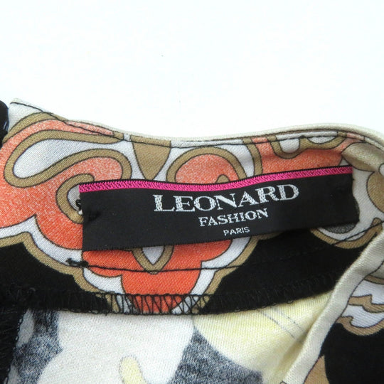 LEONARD FASHION Cut 0379125 Main: 100% cotton black multi Women L Used Authentic