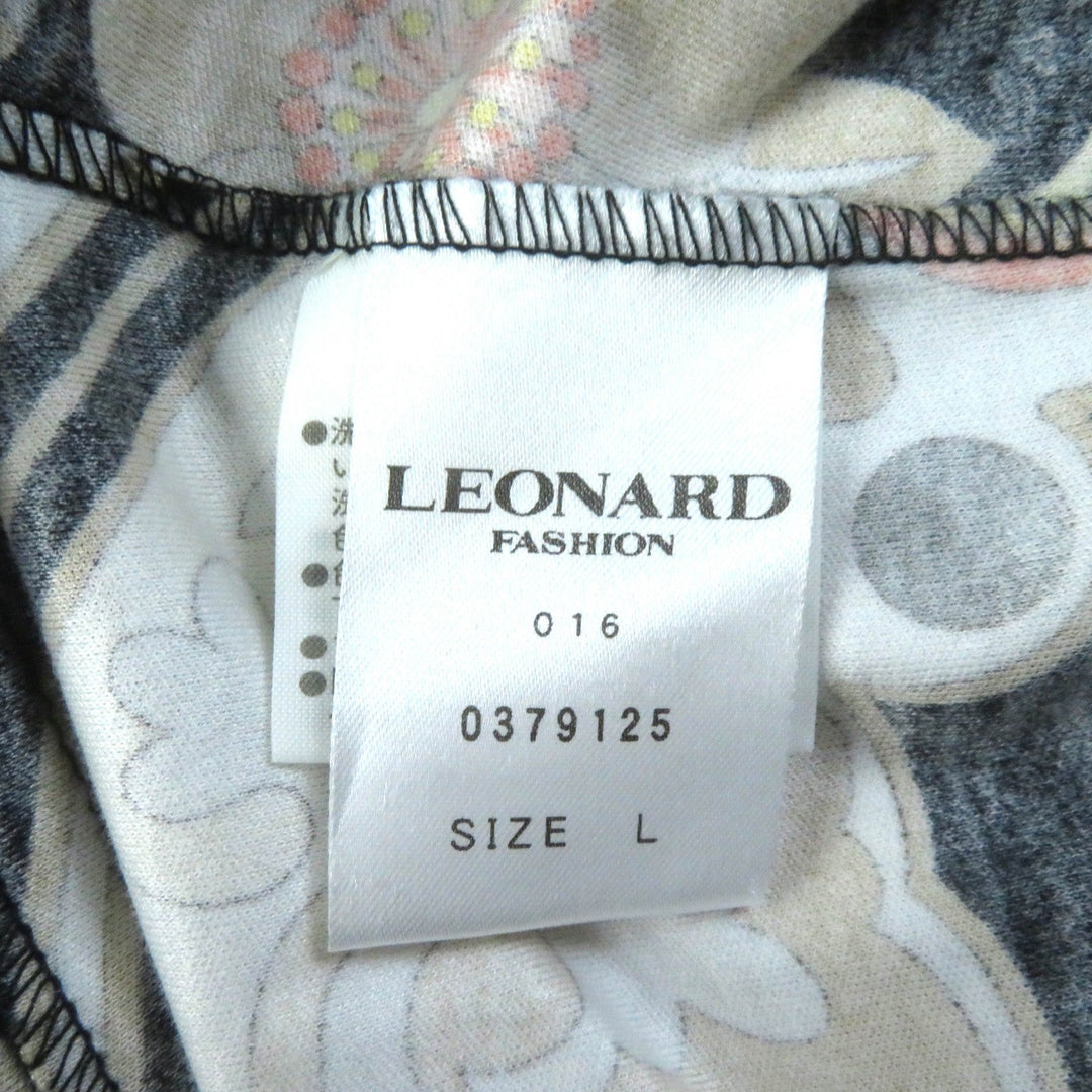 LEONARD FASHION Cut 0379125 Main: 100% cotton black multi Women L Used Authentic