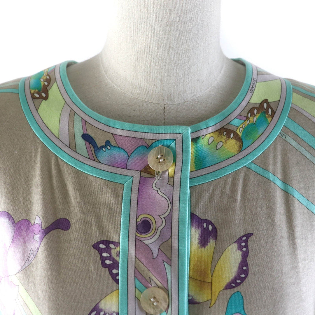 LEONARD FASHION cardigan Main: 100% cotton Multi Women L Used Authentic