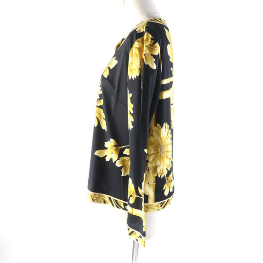 LEONARD FASHION cardigan Main: 100% cotton Black yellow Women L Used Authentic