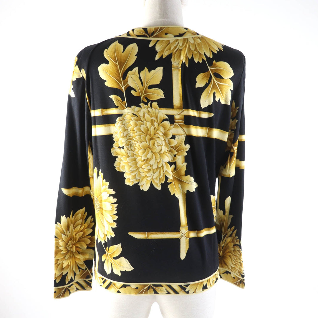 LEONARD FASHION cardigan Main: 100% cotton Black yellow Women L Used Authentic