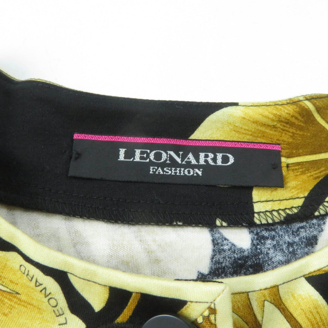 LEONARD FASHION cardigan Main: 100% cotton Black yellow Women L Used Authentic