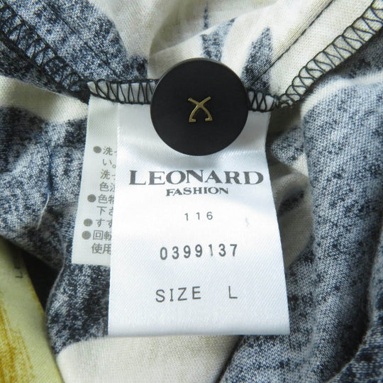 LEONARD FASHION cardigan Main: 100% cotton Black yellow Women L Used Authentic