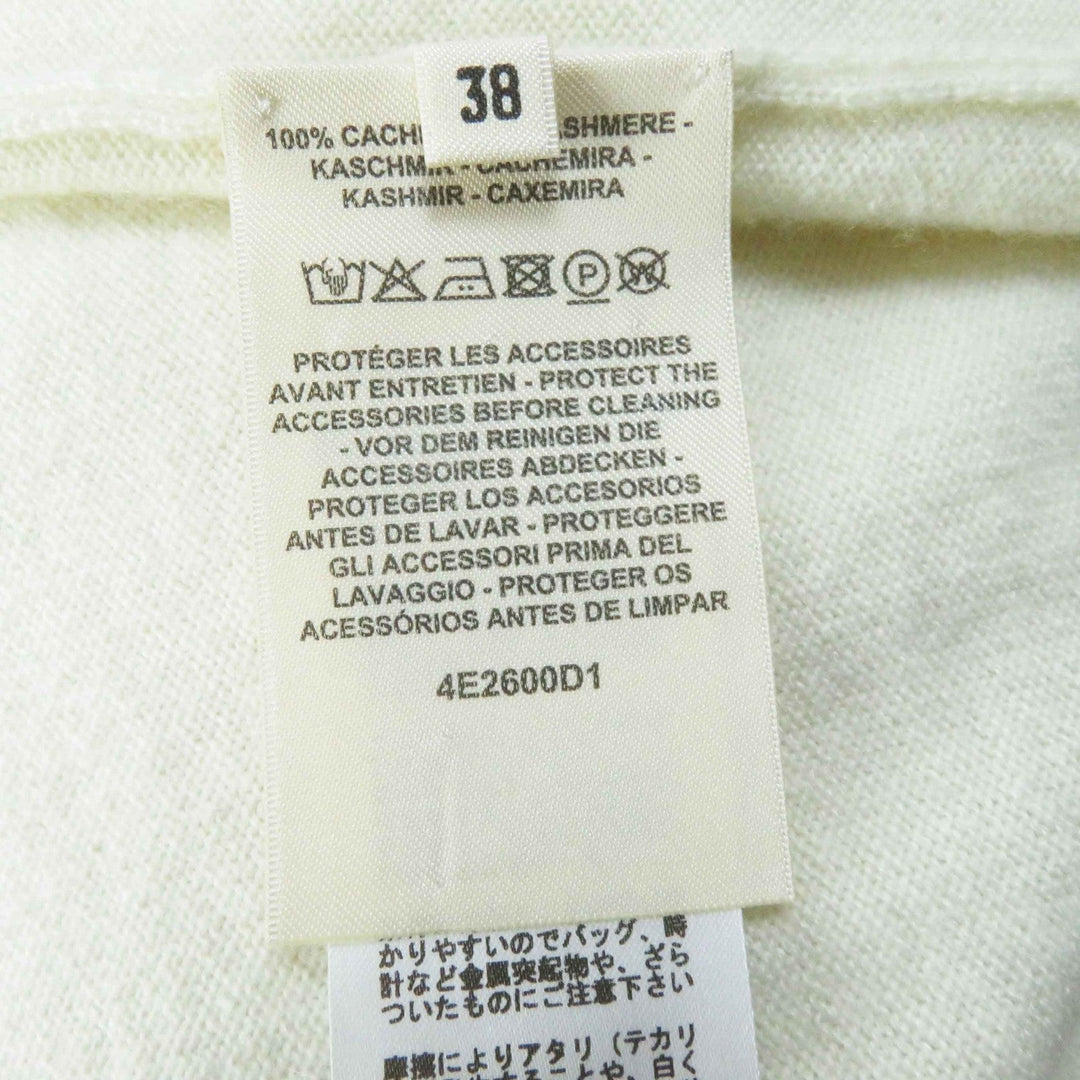 HERMES Short sleeve knit 4E2600DT Main: 100% cashmere white Women 38 Used Authentic