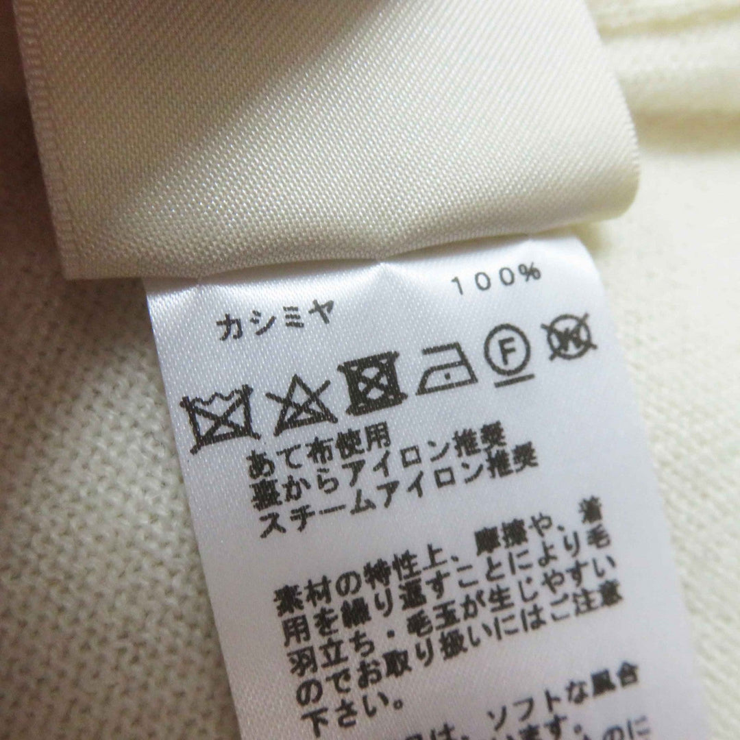 HERMES Short sleeve knit 4E2600DT Main: 100% cashmere white Women 38 Used Authentic