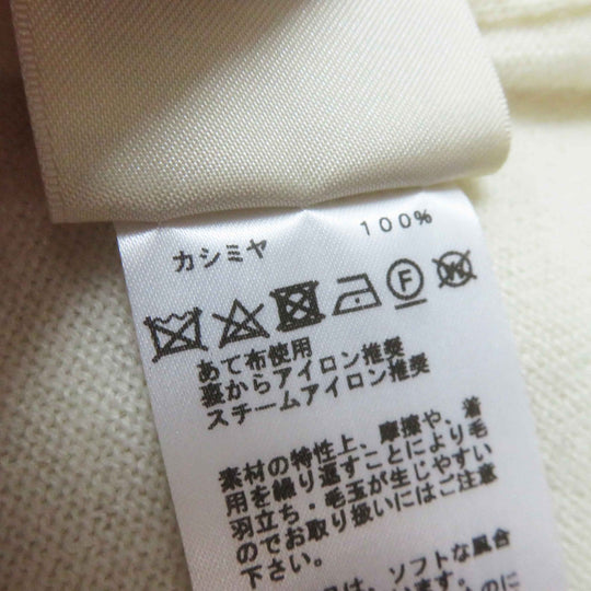 HERMES Short sleeve knit 4E2600DT Main: 100% cashmere white Women 38 Used Authentic