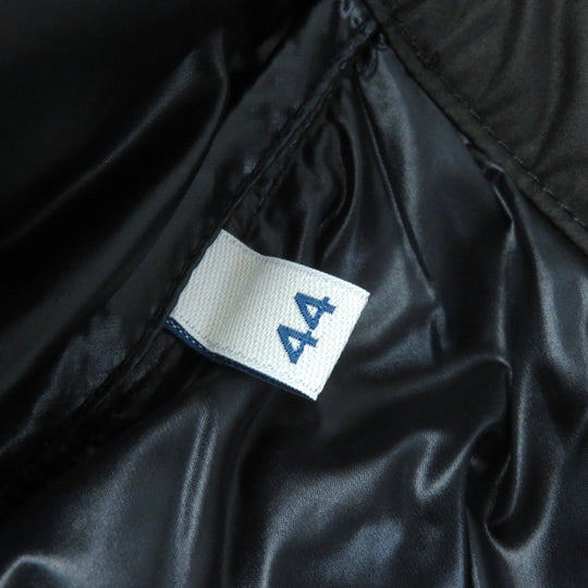 MONCLER Down jacket Outer: 100% polyester, Lining: 100% nylon, Part: 70% wool, Part: 25% nylon, Part: 5% cashmere Black dark gray CAMICIA Women 44 Used Authentic
