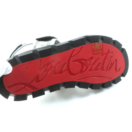 Christian Louboutin Sandals Main: Leather Silver LOCK COOL FLAT Women 38 Used Authentic