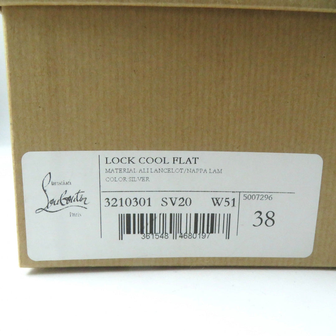 Christian Louboutin Sandals Main: Leather Silver LOCK COOL FLAT Women 38 Used Authentic