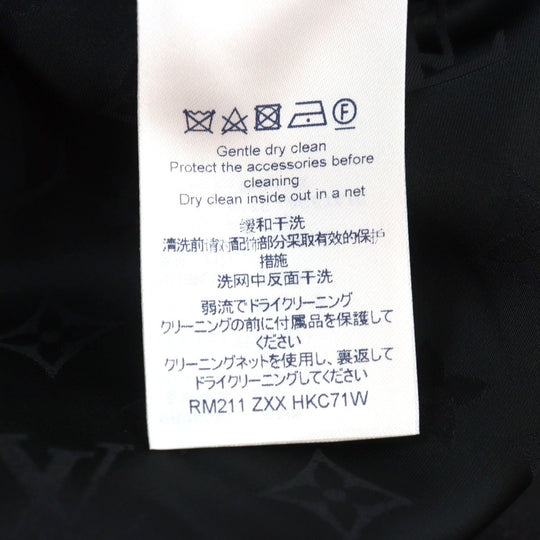 LOUIS VUITTON Chester coat HKC71W Outer: 68% wool, Outer: 32% polyester, Lining: 30% cupra, Lining: 27% acetate, Lining: 24% rayon Black White mens 50 Used Authentic