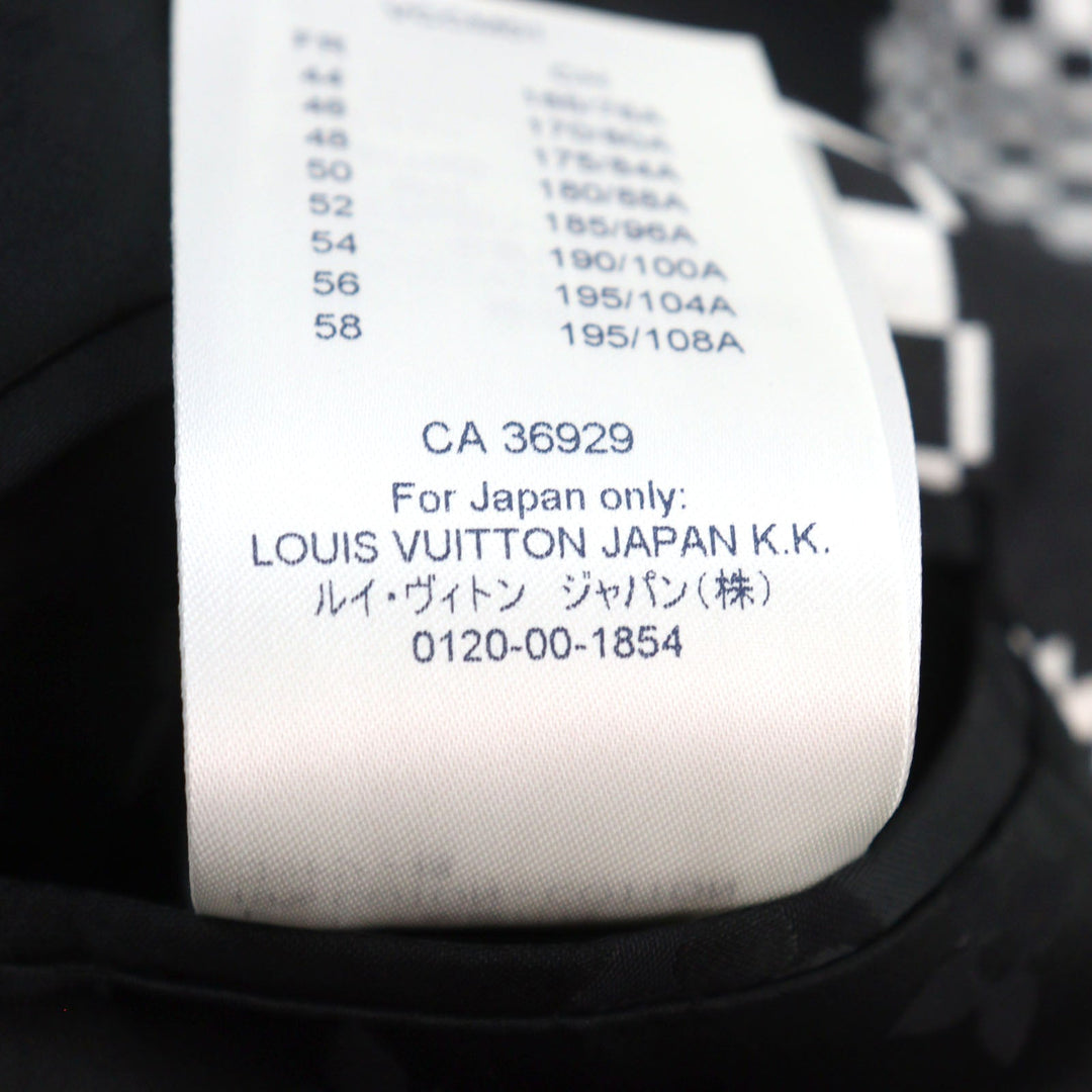 LOUIS VUITTON Chester coat HKC71W Outer: 68% wool, Outer: 32% polyester, Lining: 30% cupra, Lining: 27% acetate, Lining: 24% rayon Black White mens 50 Used Authentic